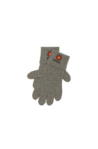 Gants "Boke Flower Crest" en laine - Pearl Grey