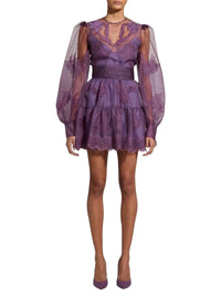 Robe à manches ballon en soie - Sweet Grape