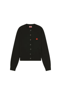 Boke Flower embroidered wool cardigan - Black