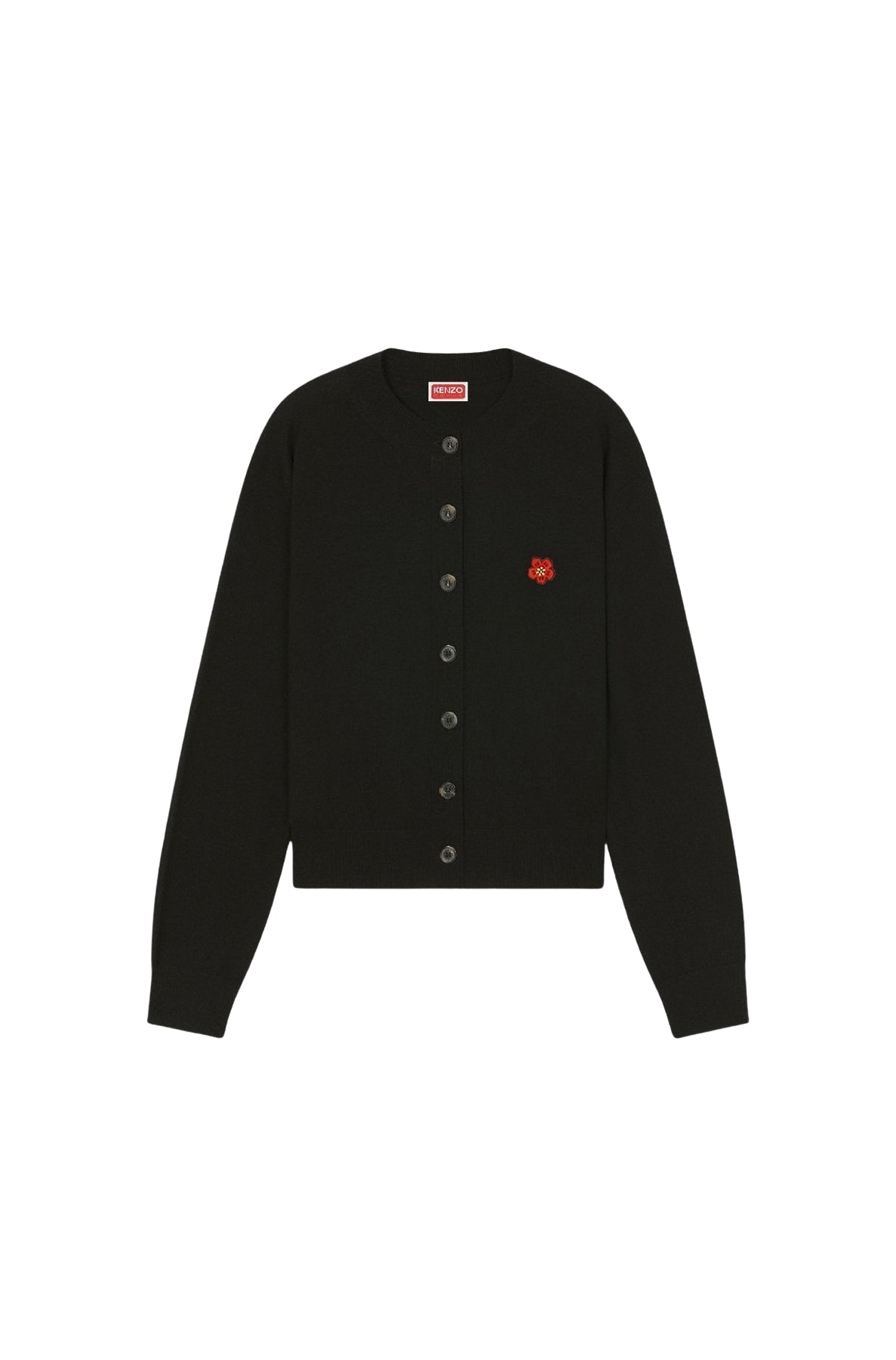 Boke Flower embroidered wool cardigan - Black