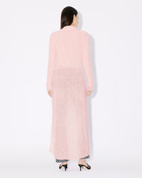 Cardigan long et transparent en laine - Faded Pink