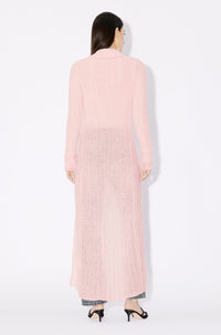 Long sheer wool cardigan dress - Faded Pink