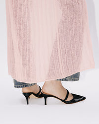 Cardigan long et transparent en laine - Faded Pink