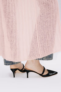 Long sheer wool cardigan dress - Faded Pink