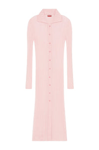 Cardigan long et transparent en laine - Faded Pink