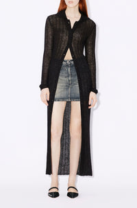 Sheer Solid Long Cardigan