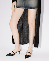 Cardigan long et transparent en laine - Black