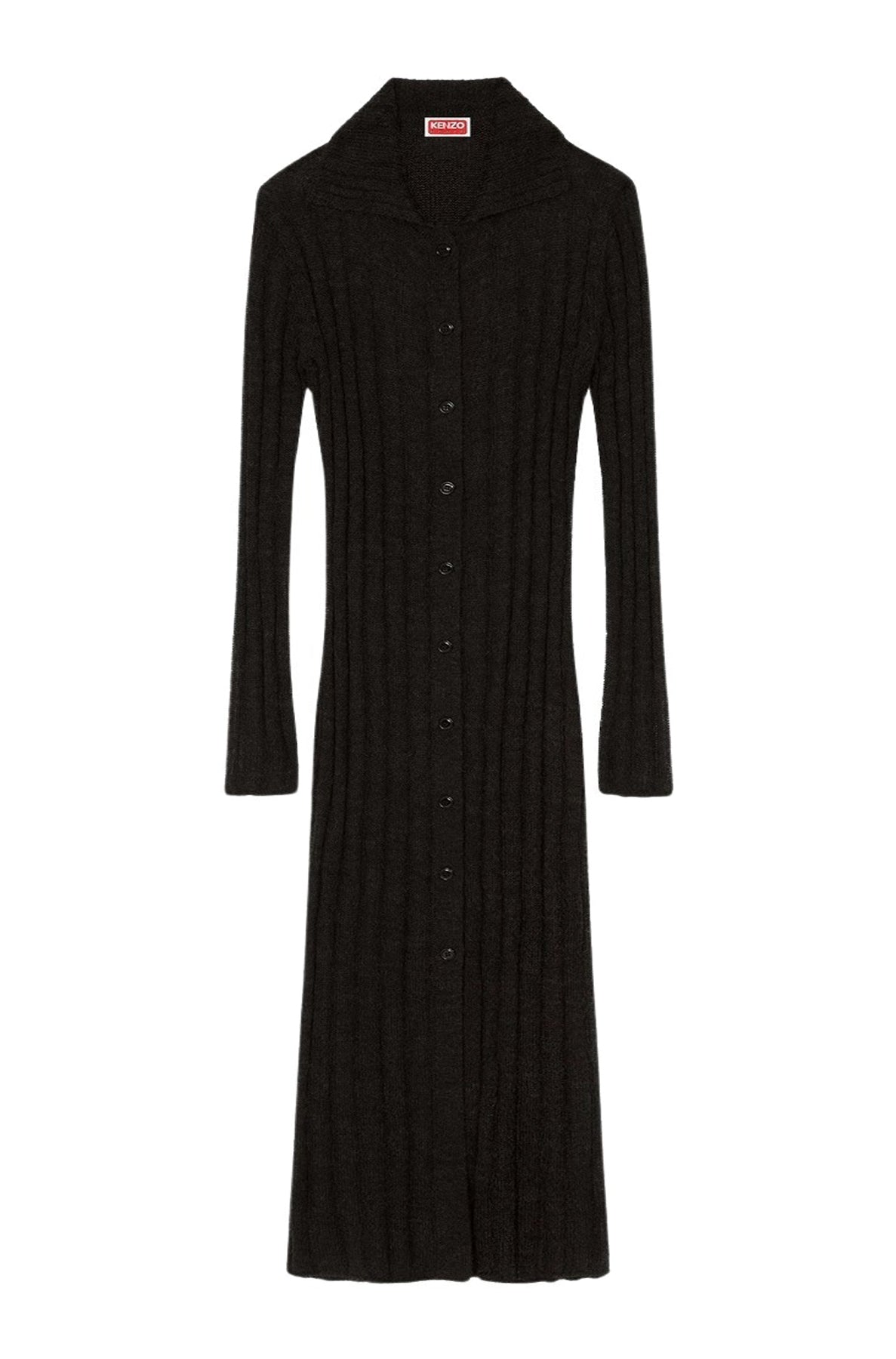 Cardigan long et transparent en laine - Black