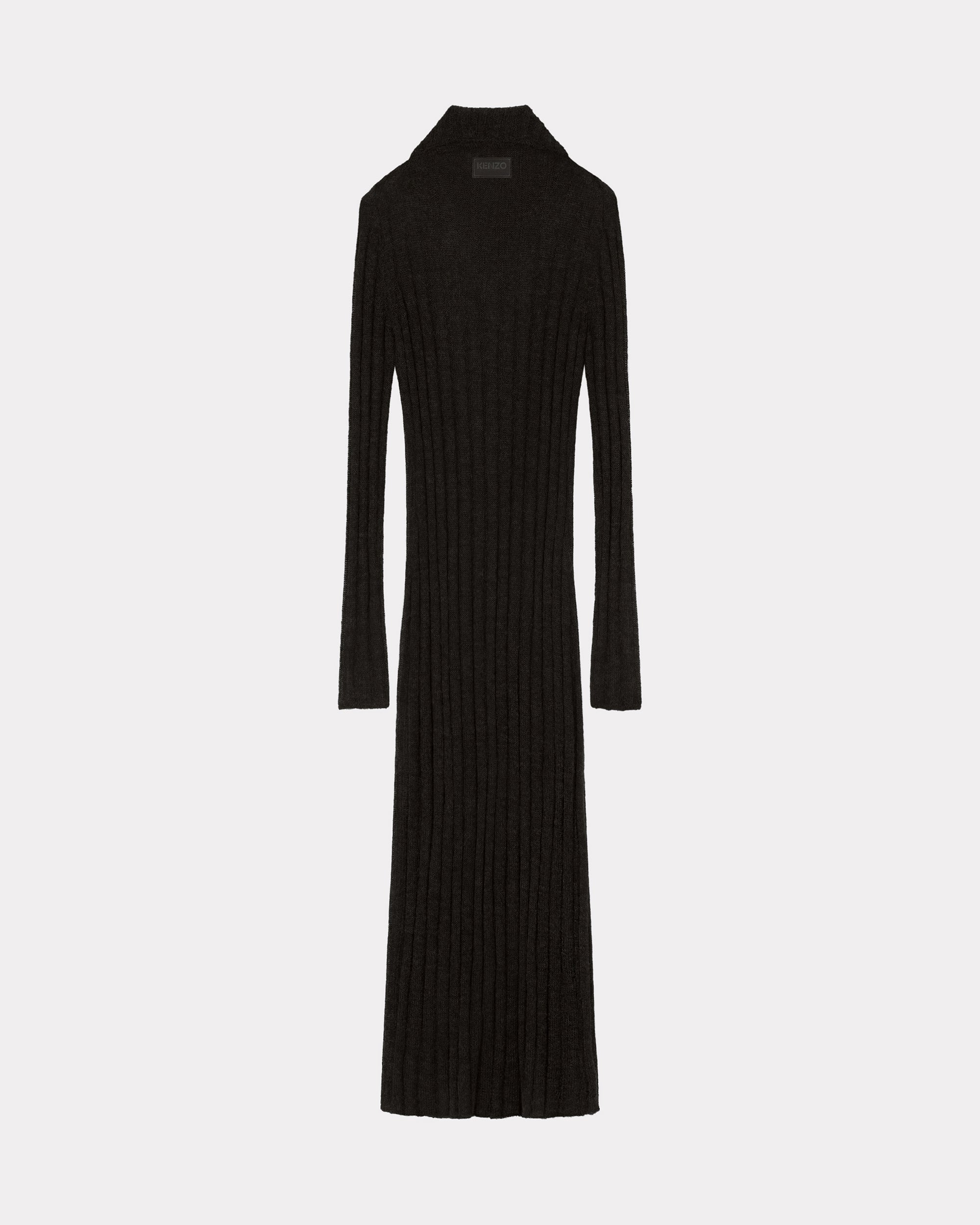 Cardigan long et transparent en laine - Black