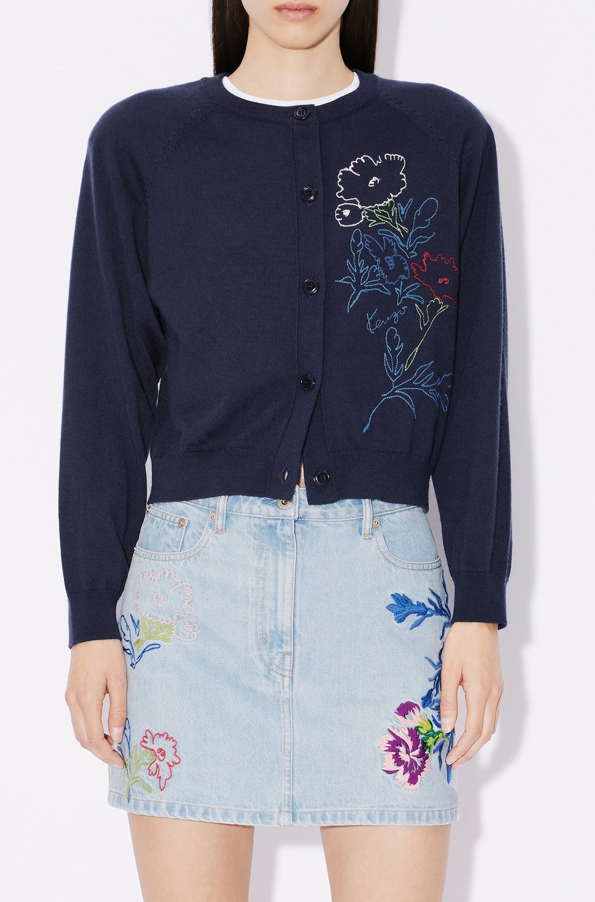 Kenzo Drawn Flowers Cardigan