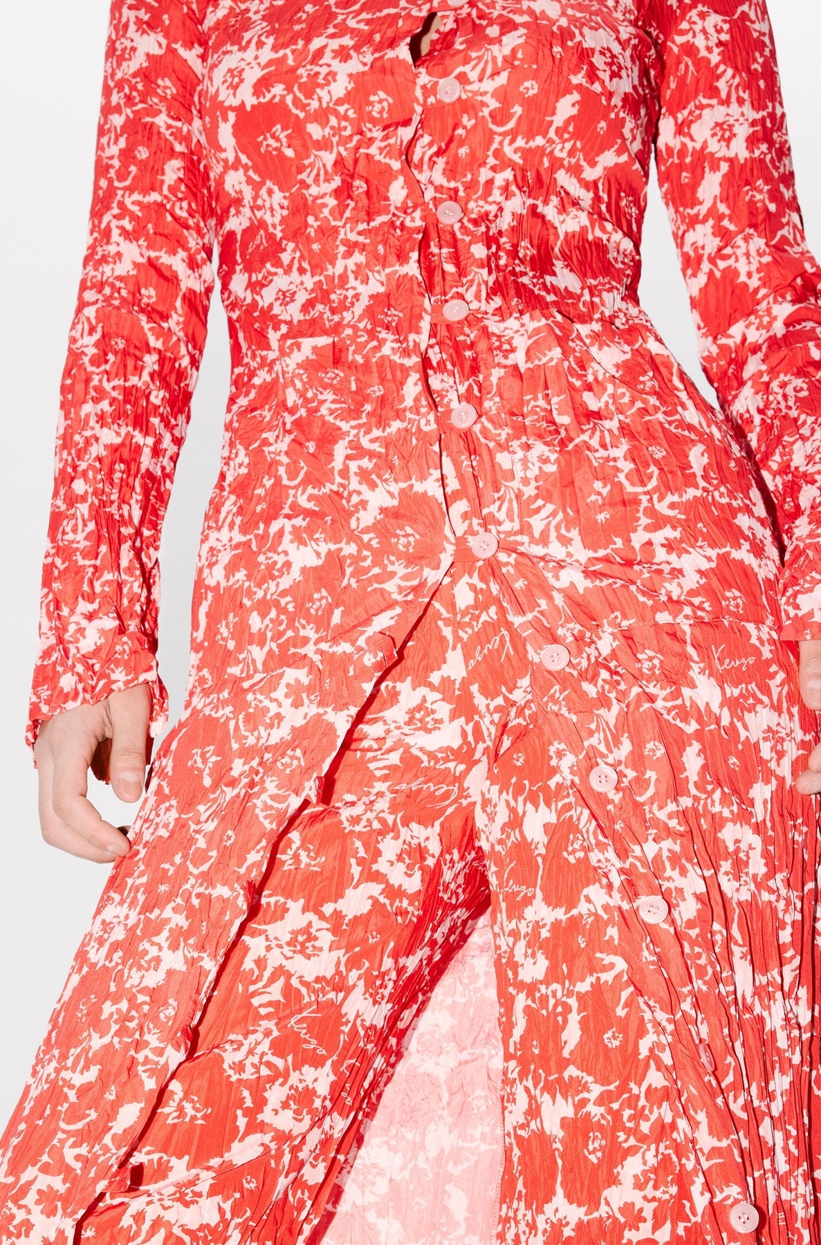 Cardigan-style maxi dress Kenzo Flower Camo - Medium Red