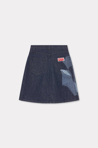 Kenzo Rose short skirt in Japanese denim - Rinse Blue Denim