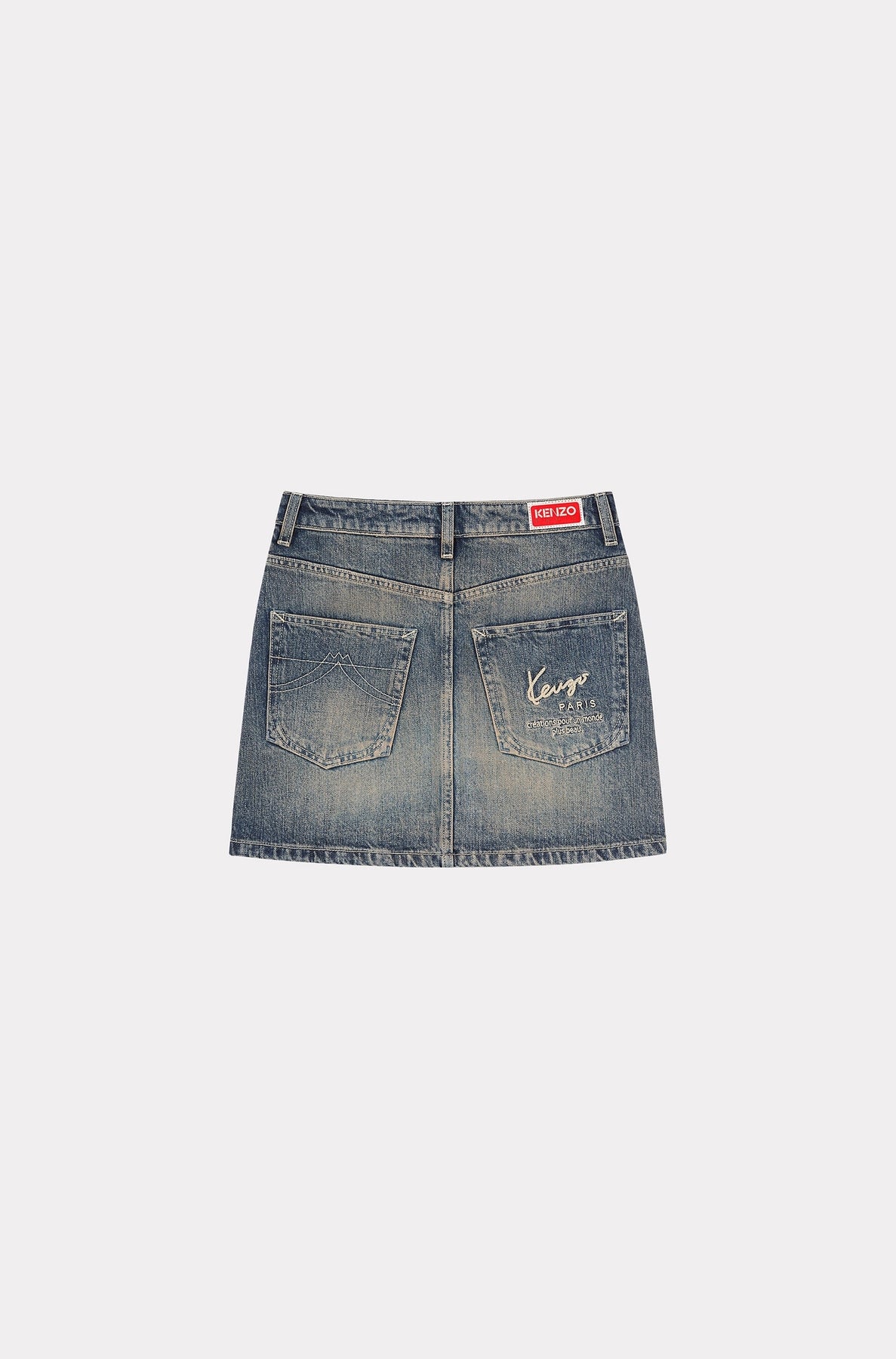 Japanese denim mini-skirt - Stone Bl Dirty & Blue Denim