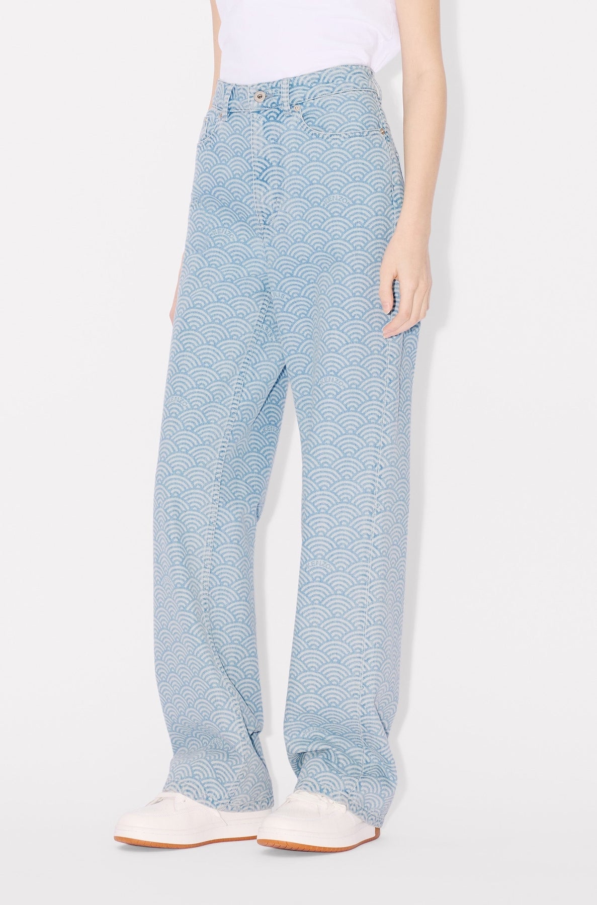 Jean Ayame large en denim japonais - Stone Bleached & Blue Denim