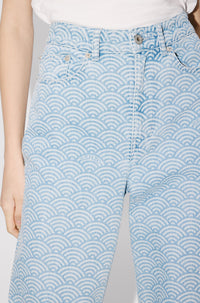 Jean Ayame large en denim japonais - Stone Bleached & Blue Denim
