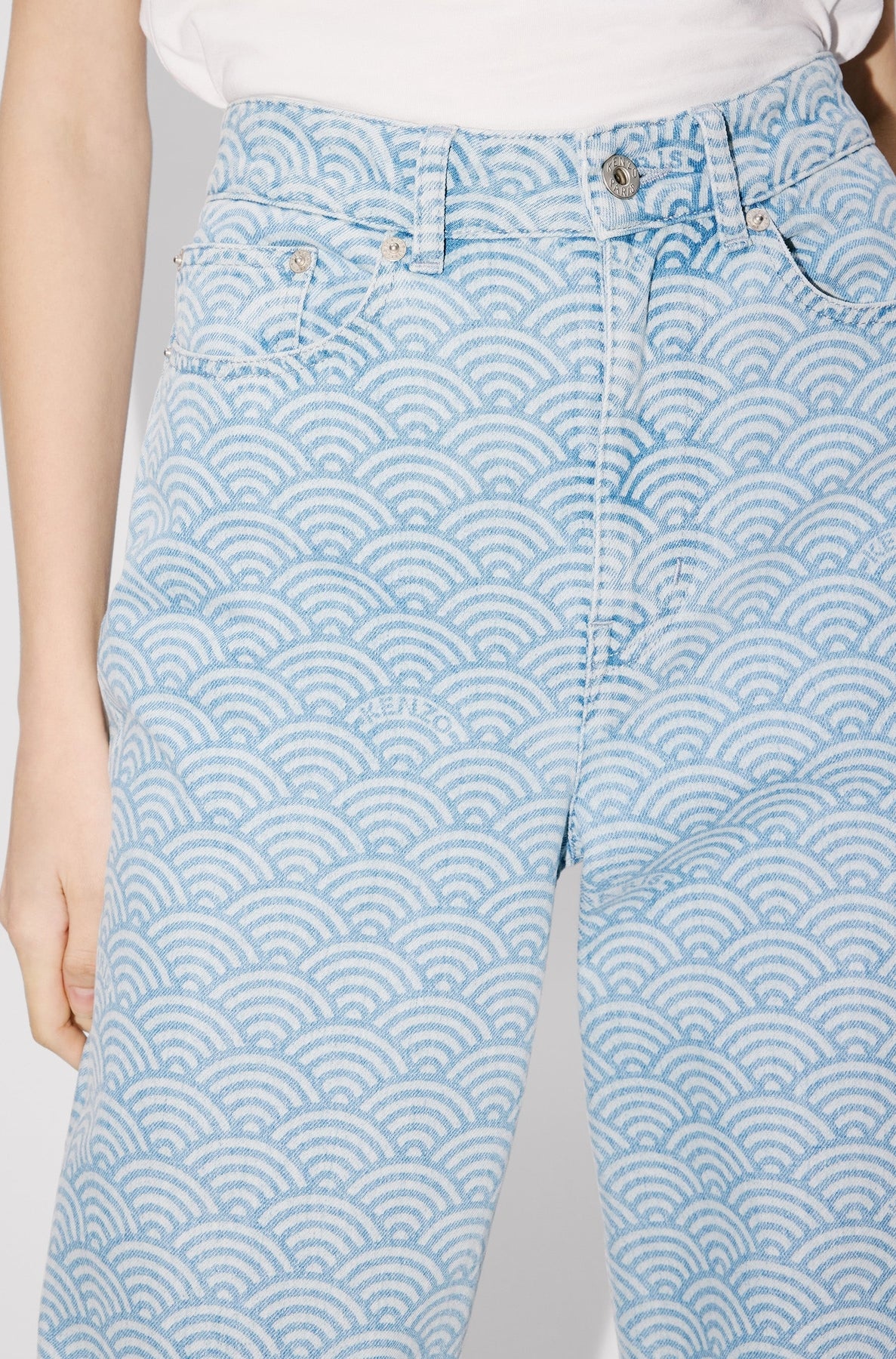 Jean Ayame large en denim japonais - Stone Bleached & Blue Denim