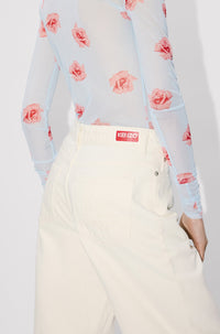 Jean Sumire cropped en denim japonais - Stone Bleached & White Denim