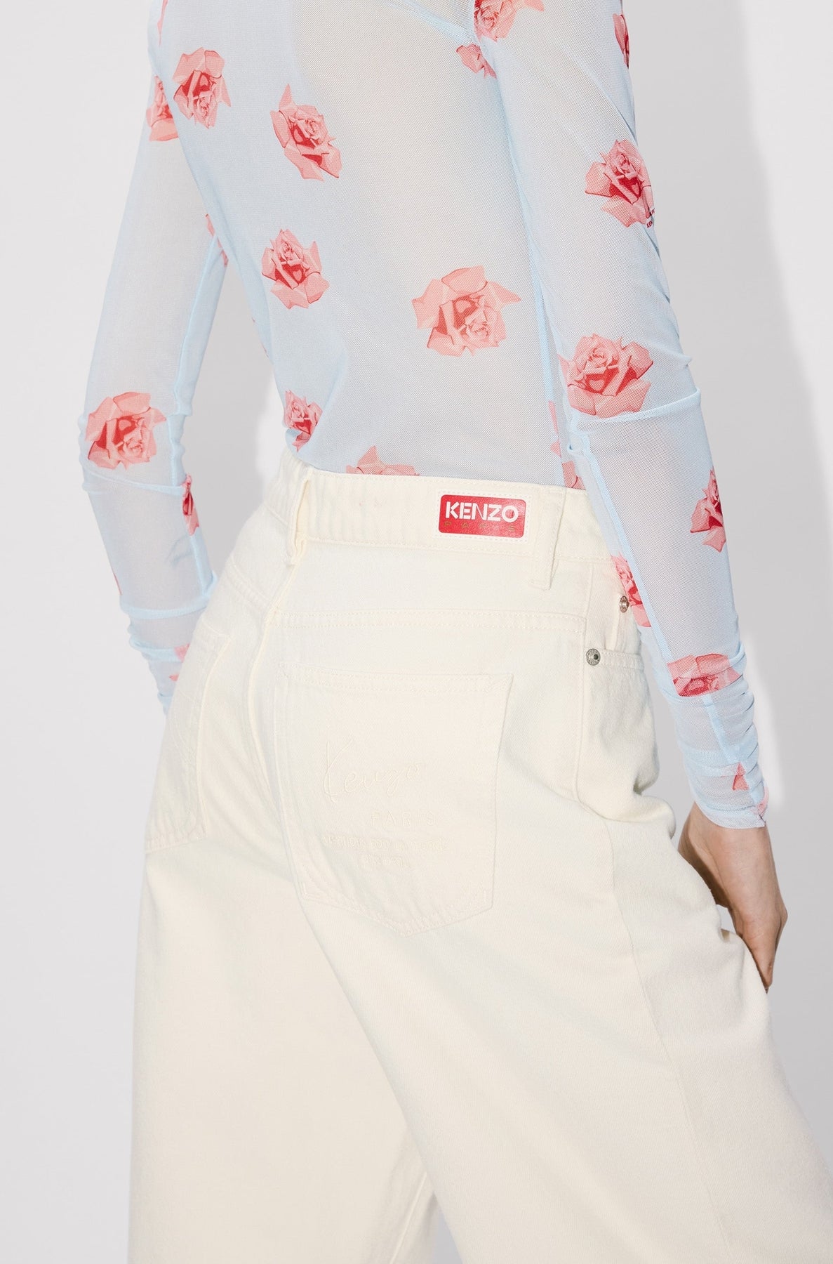 Jean Sumire cropped en denim japonais - Stone Bleached & White Denim