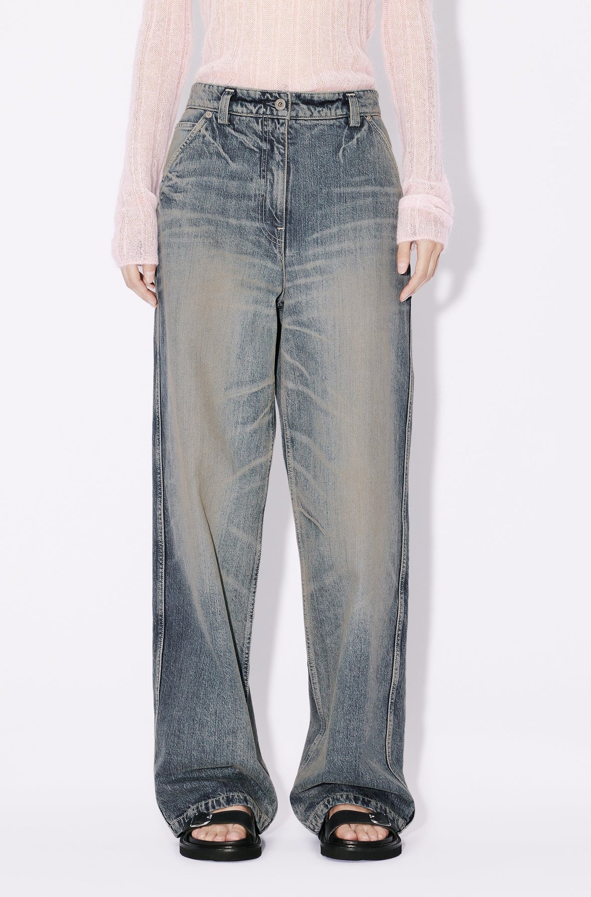 Jean baggy en denim japonais - Stone Bl Dirty & Blue Denim