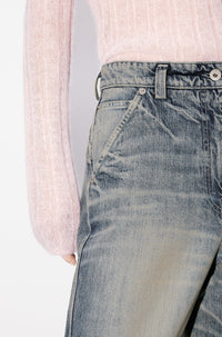 Jean baggy en denim japonais - Stone Bl Dirty & Blue Denim