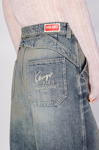 Jean baggy en denim japonais - Stone Bl Dirty & Blue Denim