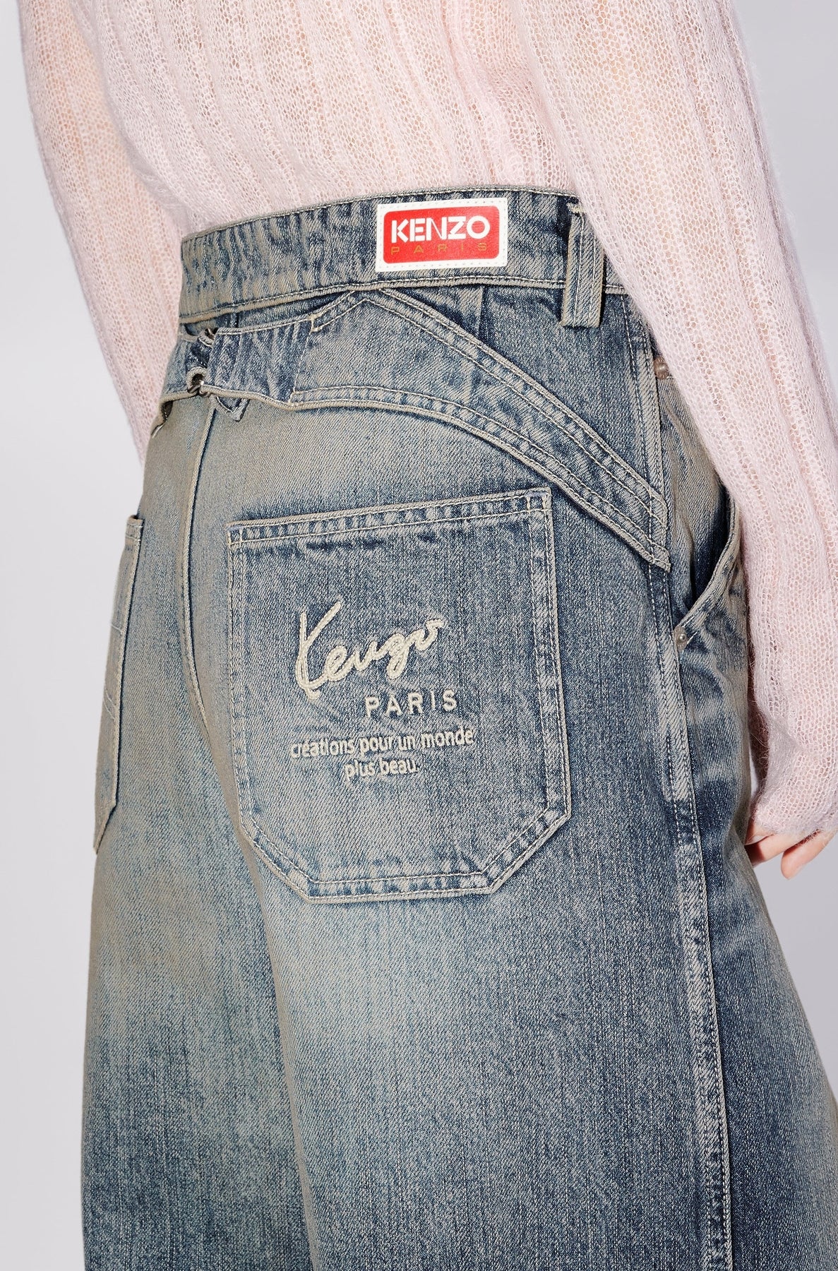 Jean baggy en denim japonais - Stone Bl Dirty & Blue Denim