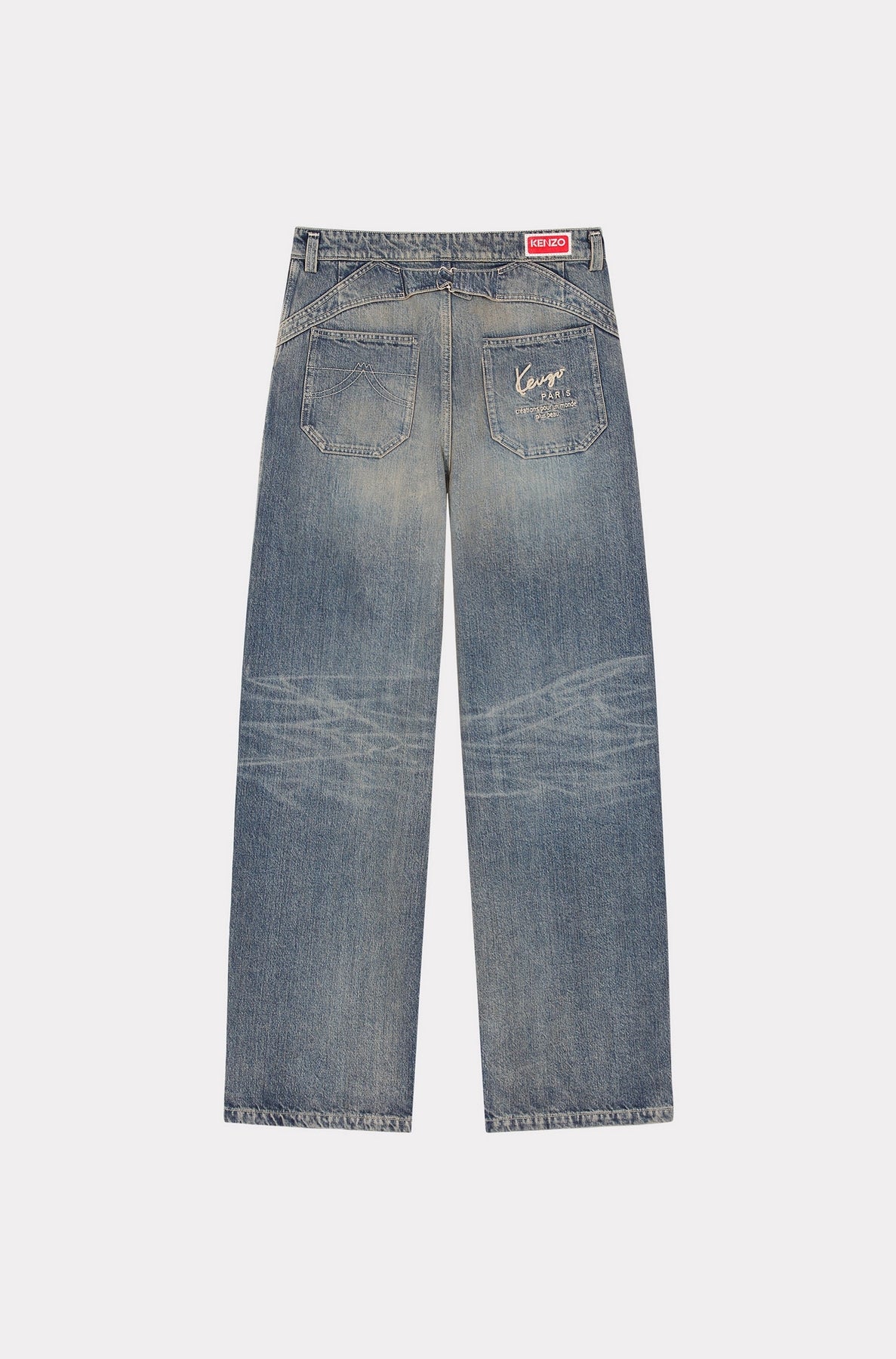 Jean baggy en denim japonais - Stone Bl Dirty & Blue Denim