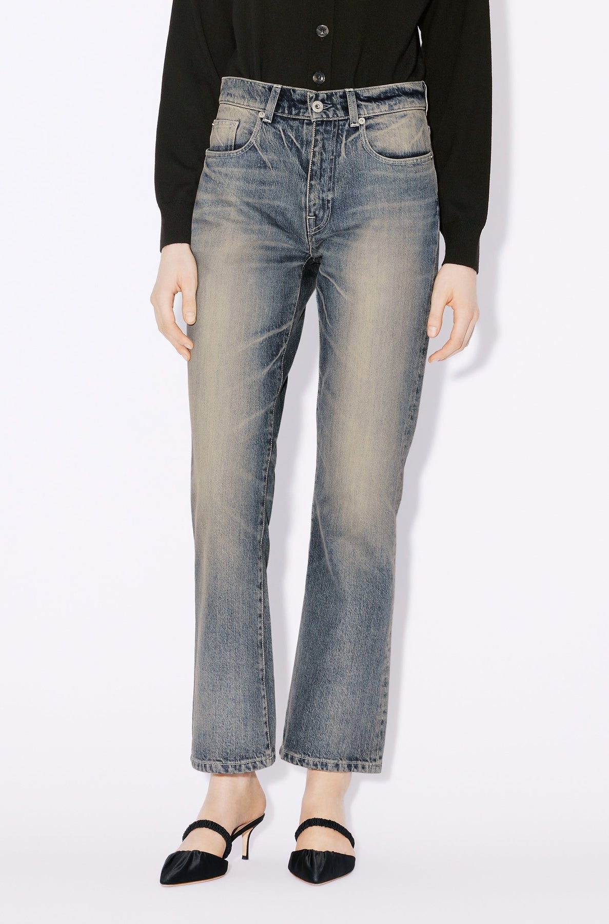 Jean Bara court - Stone Bl Dirty Blue Denim