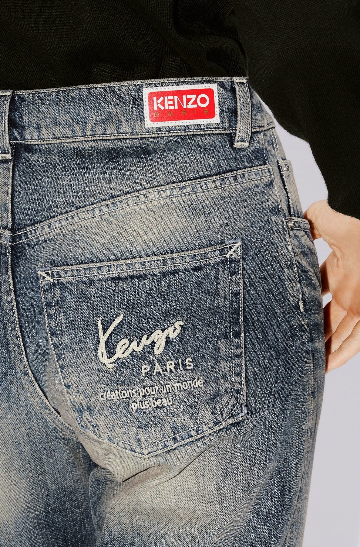 Jean Bara court - Stone Bl Dirty Blue Denim