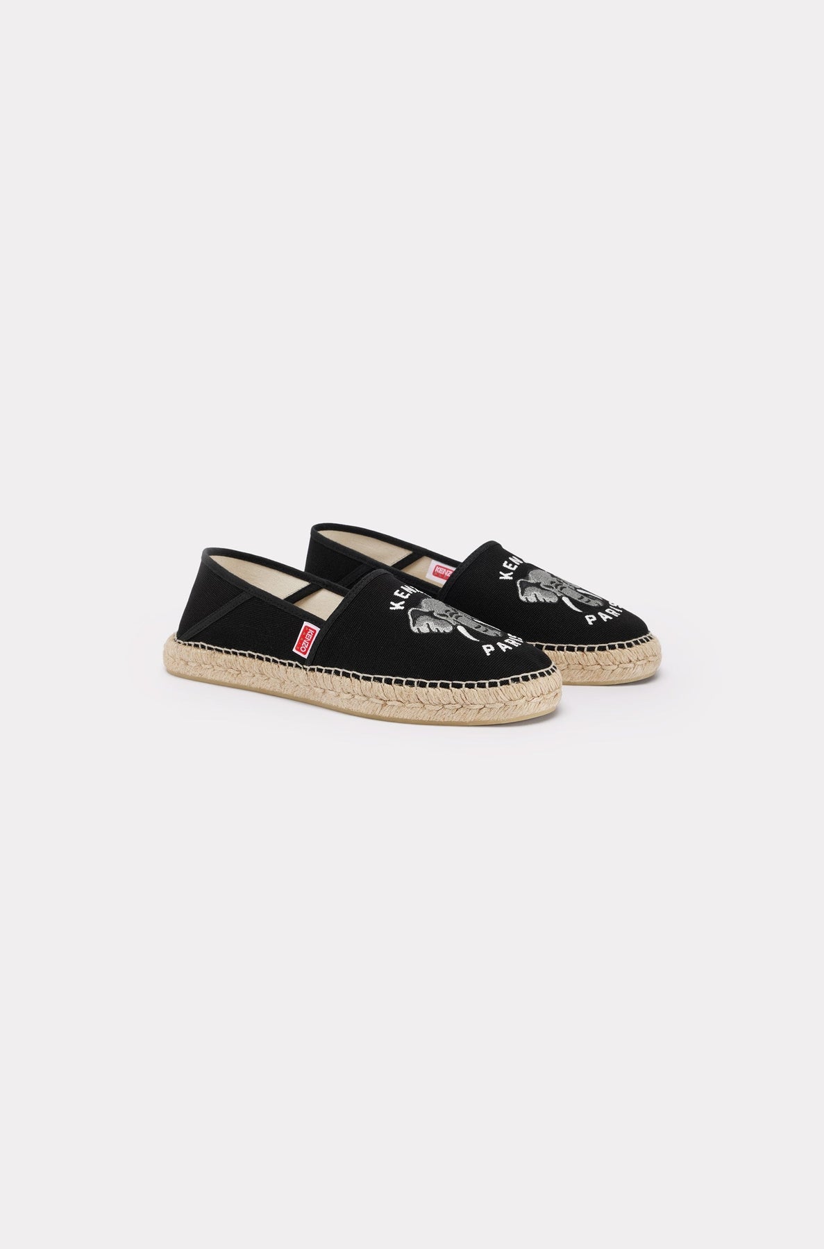 Kenzo Elephant special fit embroidered espadrilles - Black