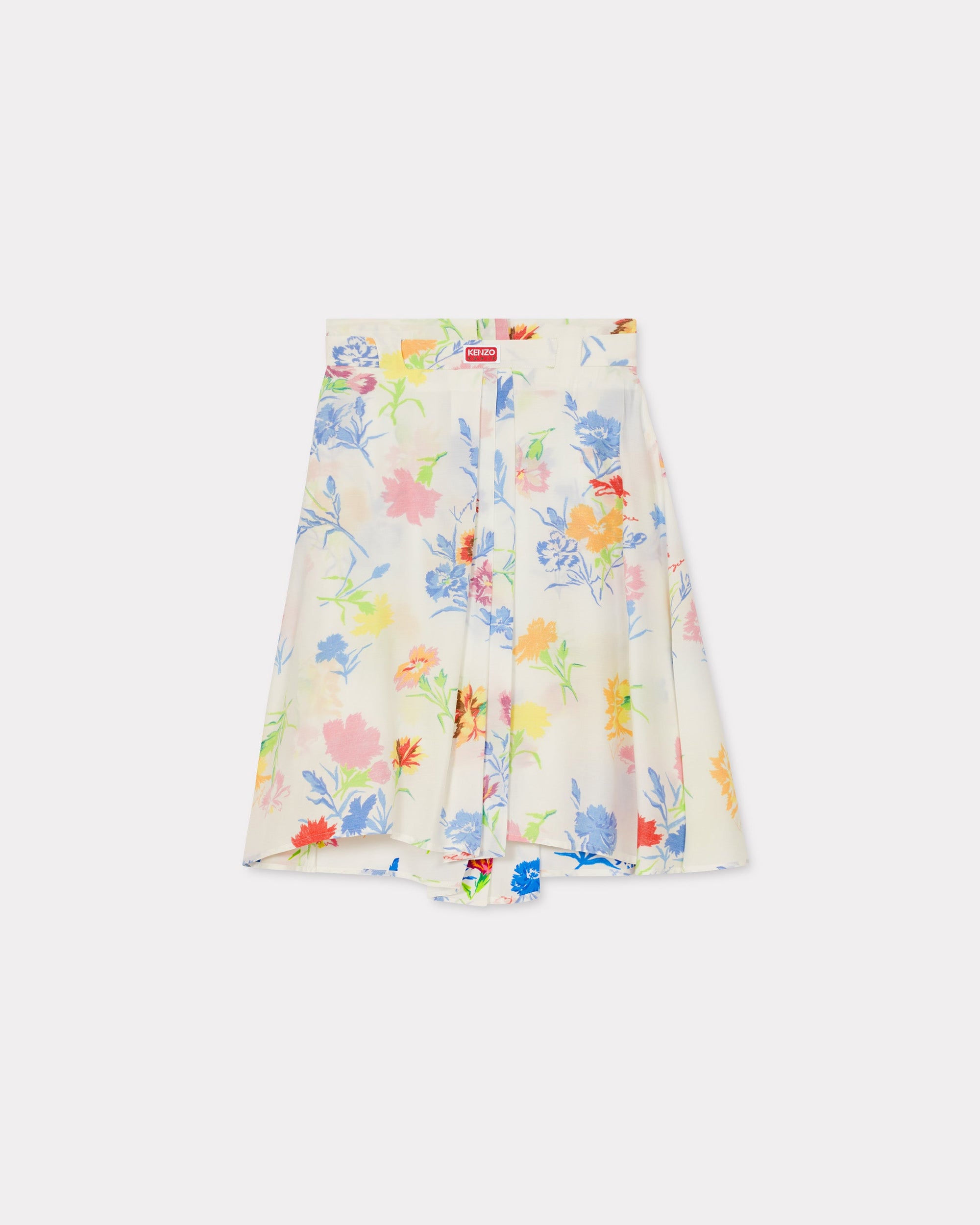 Drawn Flowers Pleated Skirt