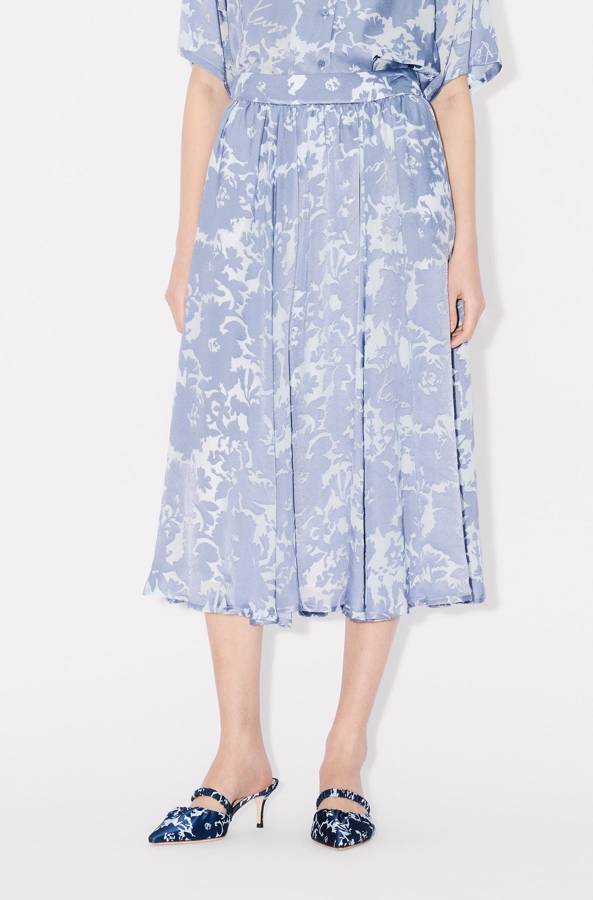 Midi Skirt Kenzo Flower Camo - Blue