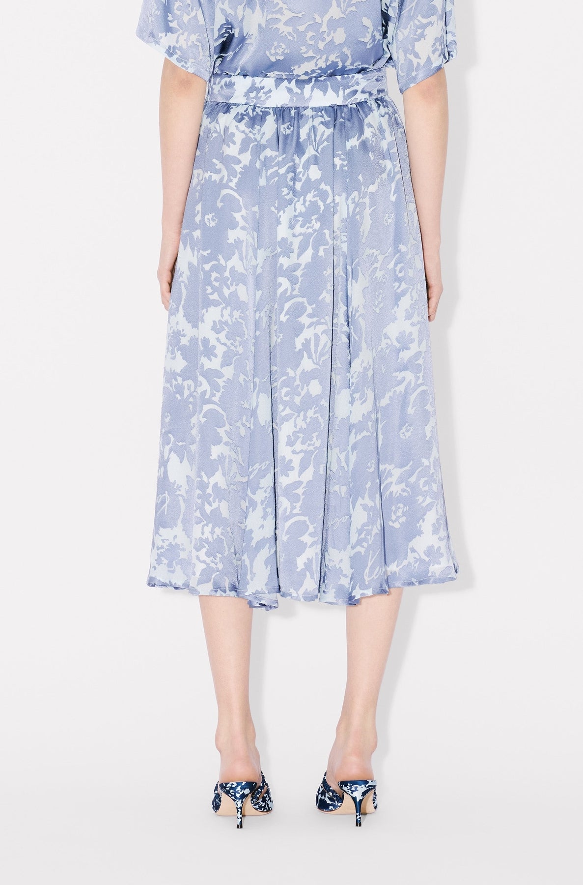 Midi Skirt Kenzo Flower Camo - Blue