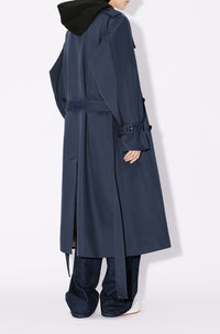 Solid Elongated Kimono Trench
