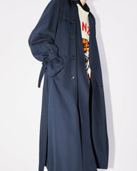 Solid Elongated Kimono Trench