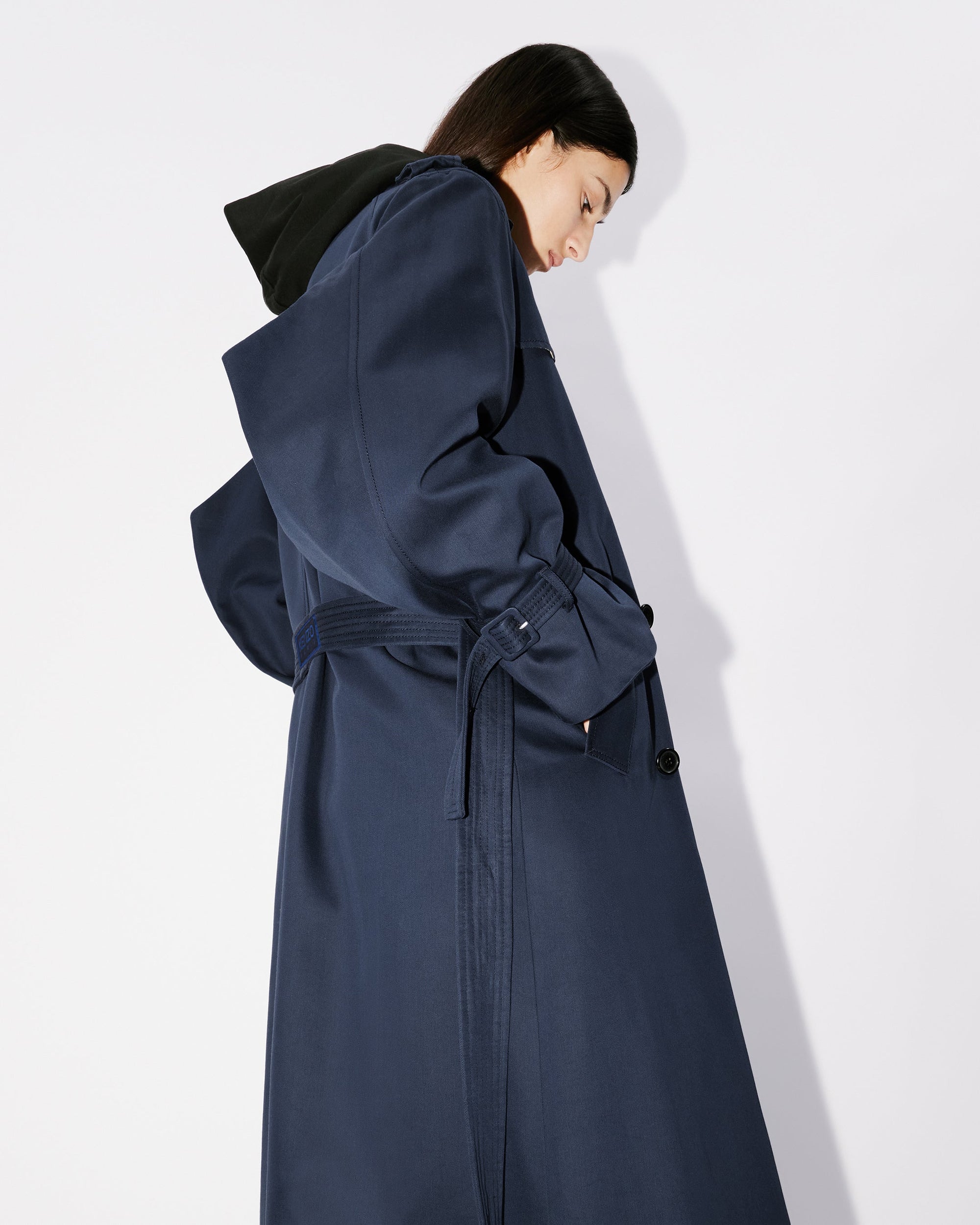 Solid Elongated Kimono Trench