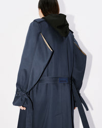 Solid Elongated Kimono Trench