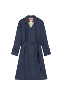 Solid Elongated Kimono Trench
