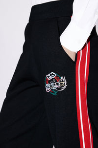 Year of the Dragon embroidered jogging trousers - Black