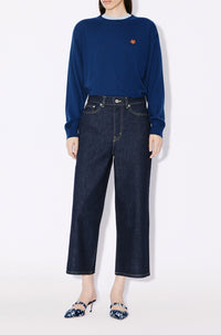 Boke Flower Crest embroidered jumper in wool - Electric Blue