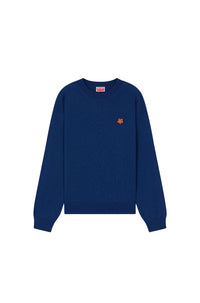 Boke Flower Crest embroidered jumper in wool - Electric Blue
