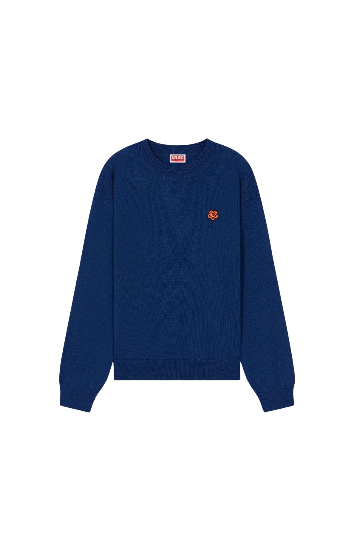 Boke Flower Crest embroidered jumper in wool - Electric Blue