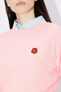 Pull à manches courtes brodé Boke Flower en laine - Faded Pink