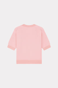 Pull à manches courtes brodé Boke Flower en laine - Faded Pink
