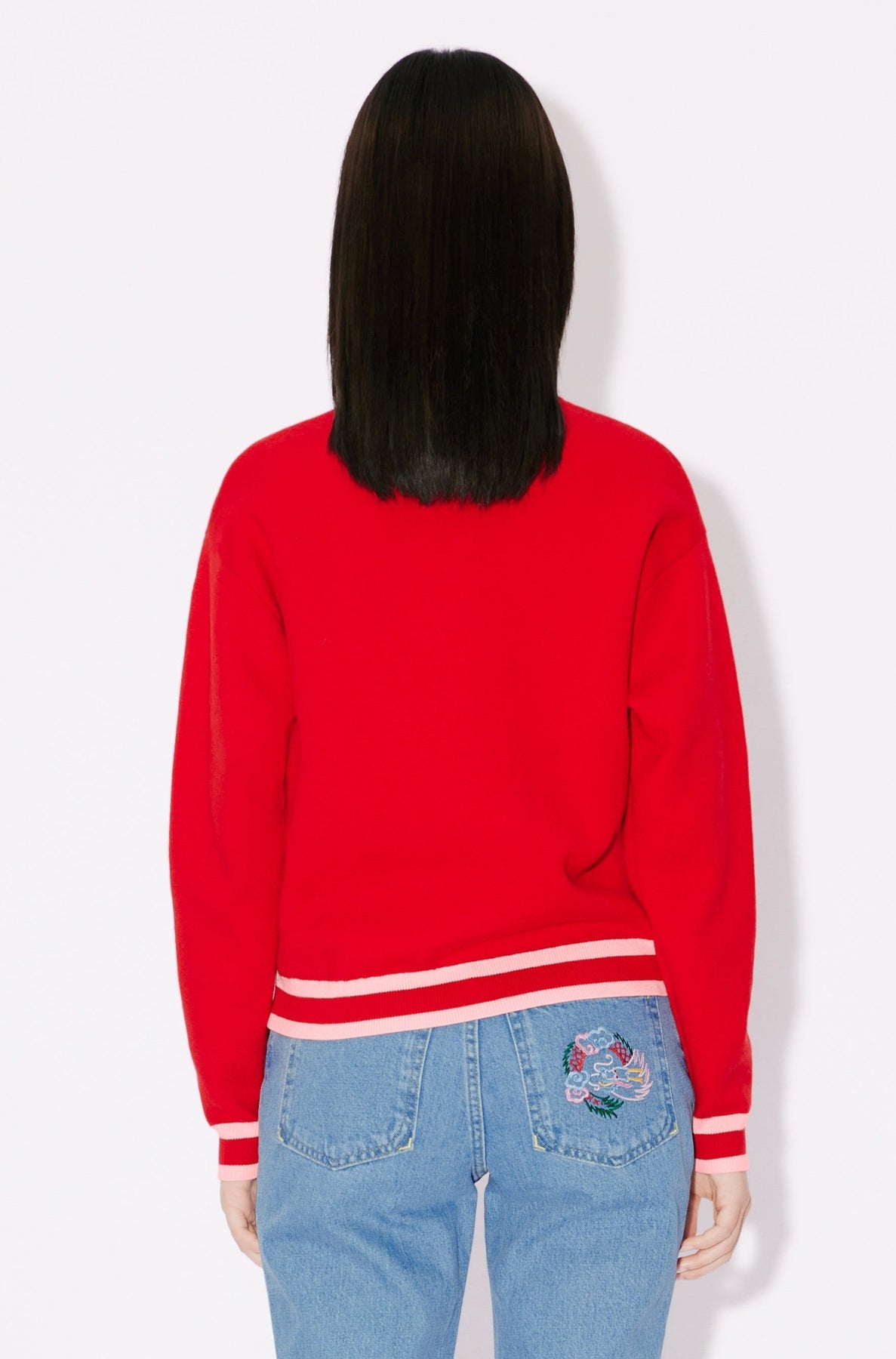 Year of the Dragon embroidered jumper in wool - Cherry