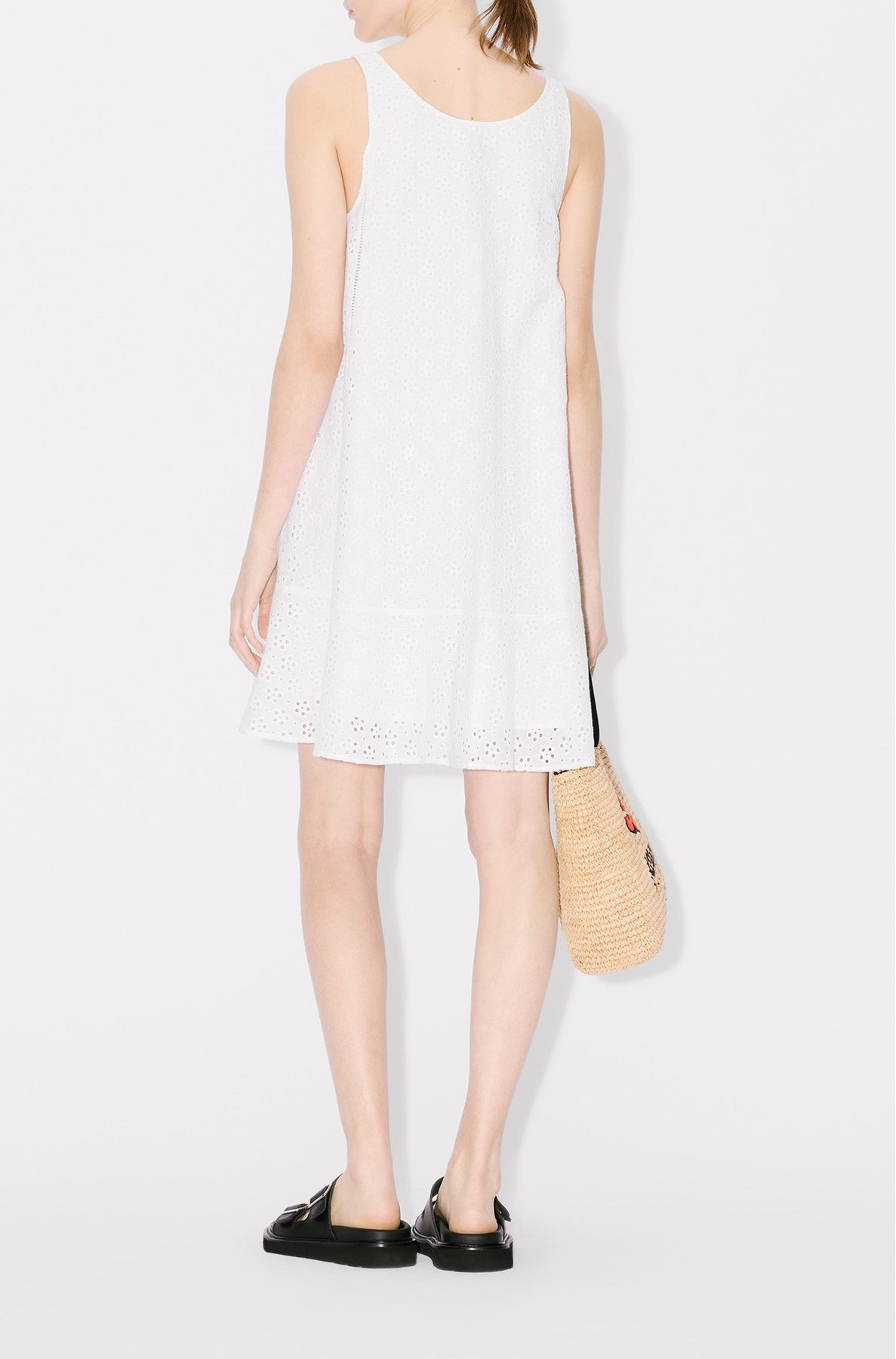 Kenzo Boke Flower Broderie Anglaise Dress - Off White