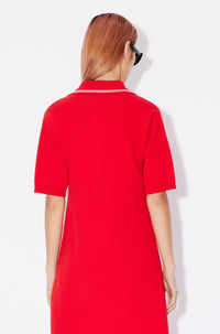 Robe polo brodée ‘Year of the Dragon’ en laine - Cherry