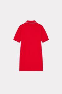Robe polo brodée ‘Year of the Dragon’ en laine - Cherry