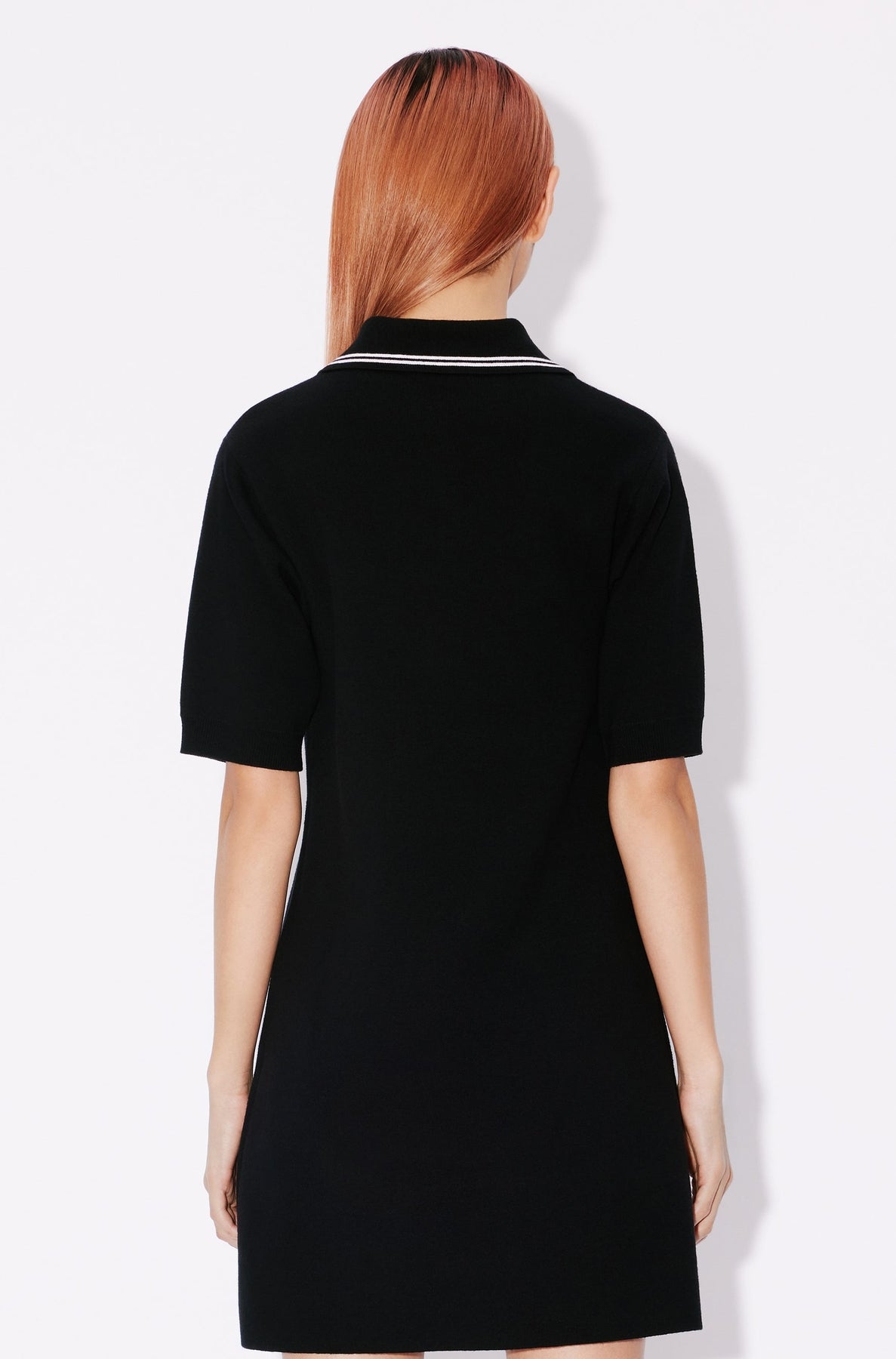 Robe polo brodée ‘Year of the Dragon’ en laine - Black