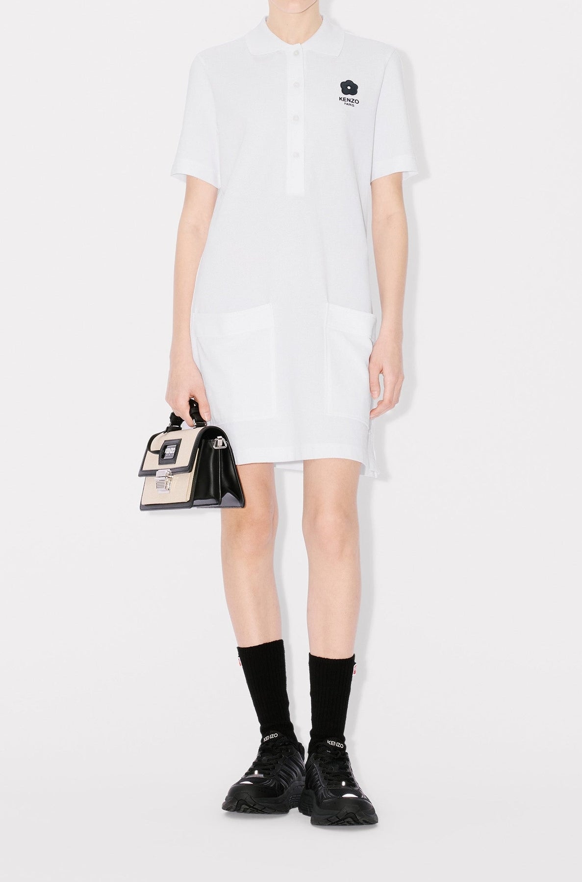 Mini robe polo brodée Boke Flower 2.0 - White
